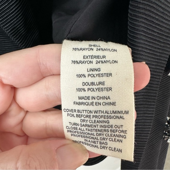 NWT L'AGENCE Brooke Double-Breasted Blazer in Black Rhinestone SZ US 12 - Picture 7 of 9